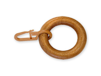 Кольцо деревянное, круглое, с крючком, 16 мм