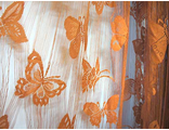 Терракотовая штора-сетка с бабочками