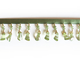 Зеленая стеклярусная бахрома на атласной ленте, арт. 535513